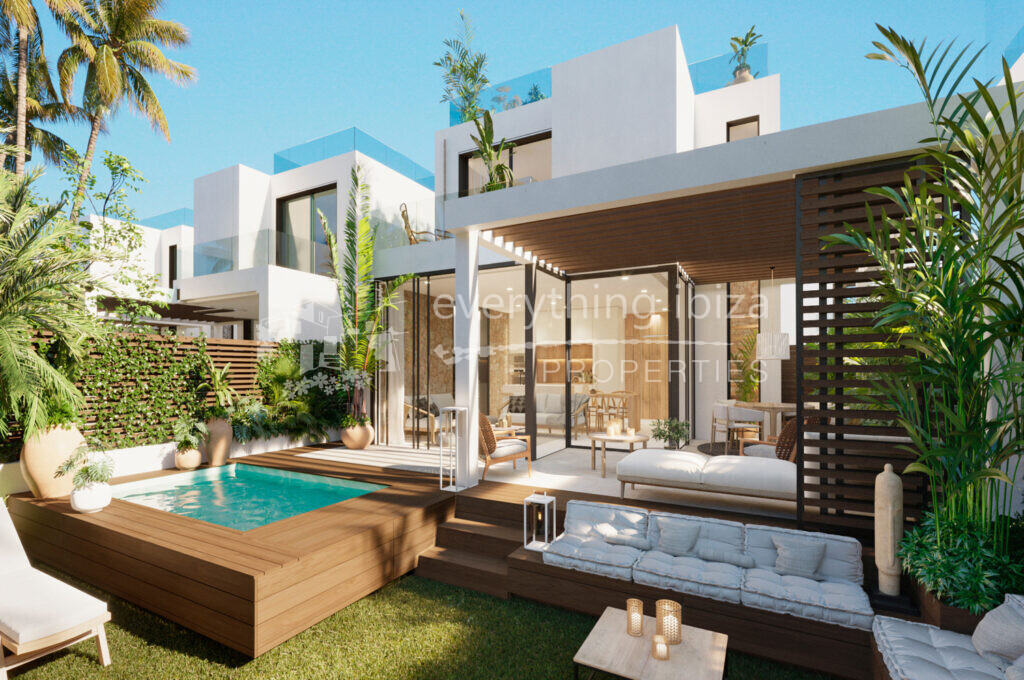 Luxury New Modern Villas Close to the Beach with Super Rooftop Views in Cala Tarida — Villa