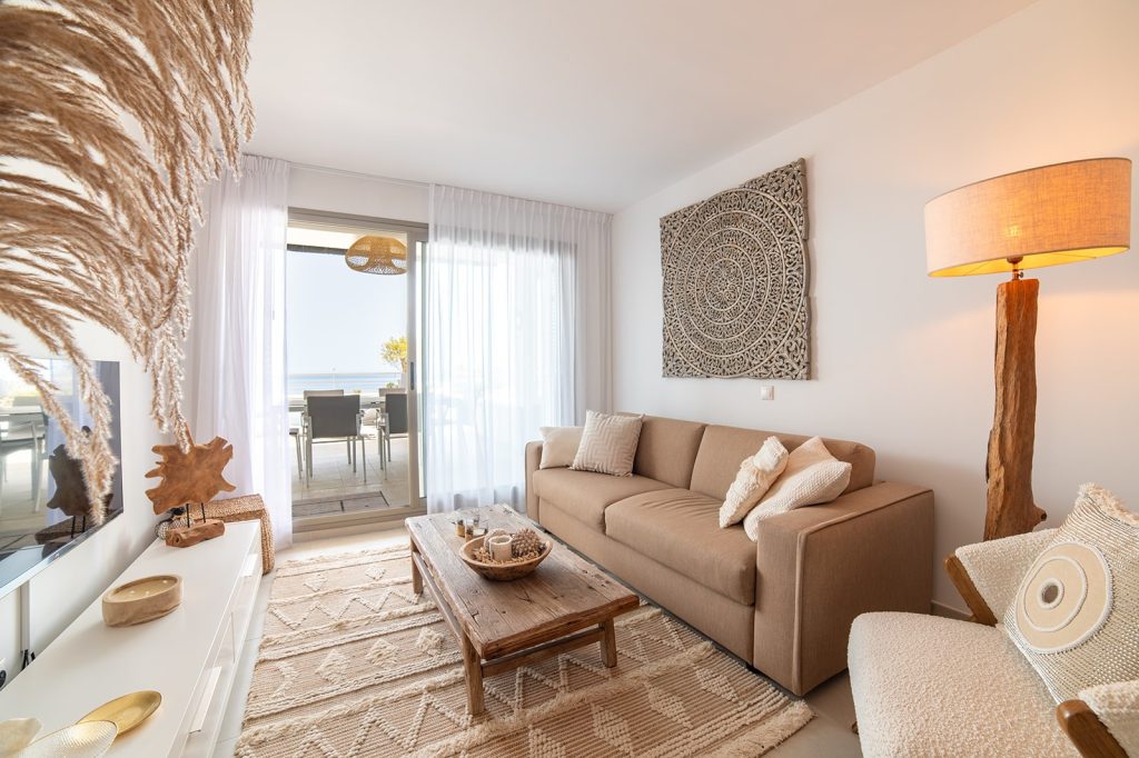 Elegant Modern Apartment in Private Residential Complex with Super Sea and Sunset Views in Cala Tarida — Apartment